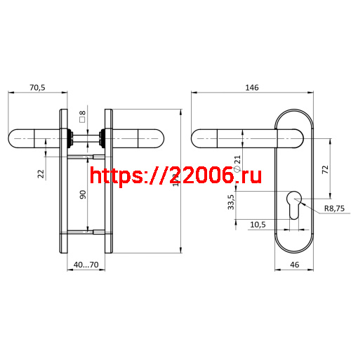 Ручка Fuaro (Фуаро) дверная FP.DH172.0433 NE (B2B) (8x120) с пружиной BL-24 черный фото 2 Ручка Fuaro (Фуаро) дверная FP.DH172.0433 NE (B2B) (8x120) с пружиной BL-24 черный фото 2