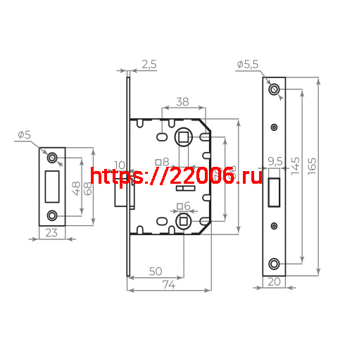 Защелка Ajax (Аякс) врезная MAGNLN72-50 AB бронза фото 2 Защелка Ajax (Аякс) врезная MAGNLN72-50 AB бронза фото 2