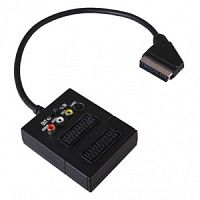 TD-212 Переходник СКАРТ штекер - 2*СКАРТ гнезда+3*RCA гнезда+SVHS гнездо "вход-выход" (с перекл.)