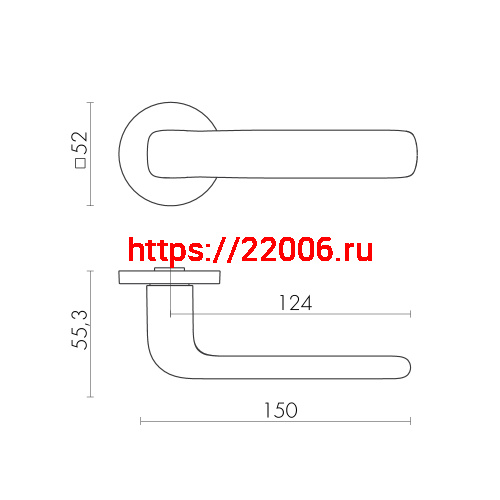 Ручка Fuaro (Фуаро) раздельная R.SLR52.PRIDE GR-23 графит фото 2