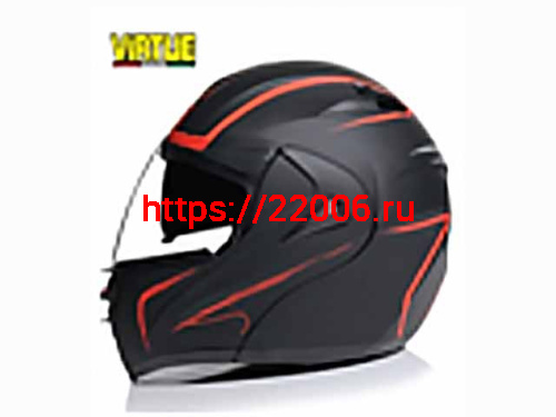 Мотошлем VIRTUE MD-808 трансформер с визором черно-красный матовый (L) Мотошлем VIRTUE MD-808 трансформер с визором черно-красный матовый (L)