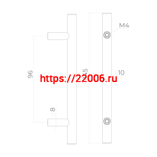 Ручка-скоба Ajax (Аякс) мебельная MB-H-003-96 мм CP хром фото 2 Ручка-скоба Ajax (Аякс) мебельная MB-H-003-96 мм CP хром фото 2