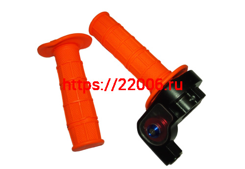 Ручка руля правая (газа) TTR 50-250 в сборе (с резинкой) короткоходая с корпусом + ручка лев (38386)
