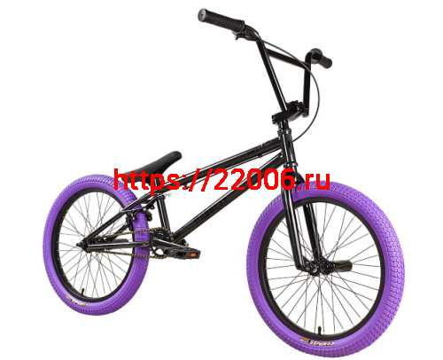 Велосипед 20" Stark'25 Madness BMX 4 (рама ст.,пром.подшп., пеги, клещ.торм.) серо-фиолет/черный/фио Велосипед 20" Stark'25 Madness BMX 4 (рама ст.,пром.подшп., пеги, клещ.торм.) серо-фиолет/черный/фио