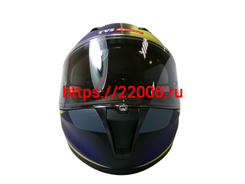 Шлем TVS RACING (Индия) STREET D/V DULL BLACK M.BLUE размер L, + пинлок в комплекте, очки фото 6