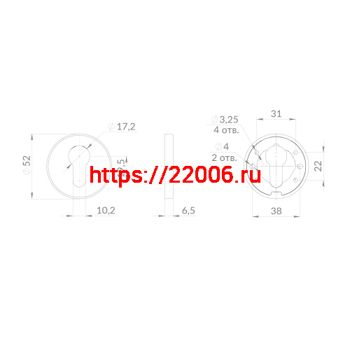 Накладка Punto (Пунто) под цилиндр ET.R.EST.R52 SSG-39 сатинированное золото фото 3 Накладка Punto (Пунто) под цилиндр ET.R.EST.R52 SSG-39 сатинированное золото фото 3