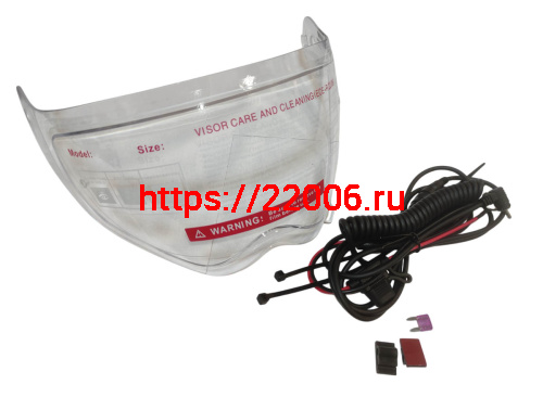 Шлем кроссовый со стеклом (туринг) СНЕГОХОДНЫЙ COBRA EC H331, черный, с ПОДОГРЕВОМ ВИЗОРА, размер M фото 5