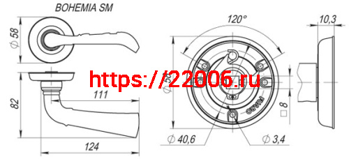 Ручка Fuaro (Фуаро) раздельная R.SM58.BOHEMIA (BOHEMIA SM) AB-7 матовая бронза фото 2 Ручка Fuaro (Фуаро) раздельная R.SM58.BOHEMIA (BOHEMIA SM) AB-7 матовая бронза фото 2