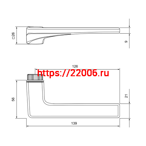 Ручка Punto (Пунто) раздельная K.EL.Q27.ELEN CP-8 хром фото 4