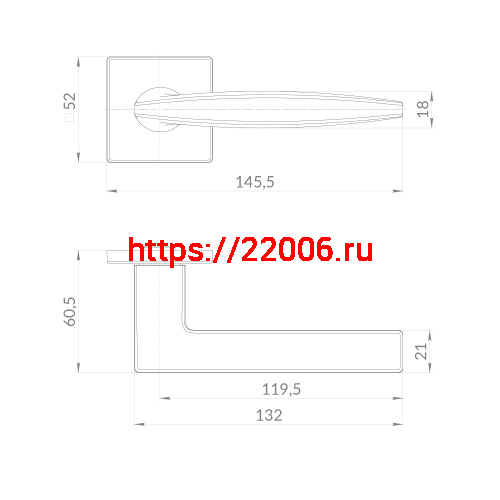 Ручка Punto (Пунто) раздельная K.EST.Q52.FAVORIT CP-8 хром фото 2 Ручка Punto (Пунто) раздельная K.EST.Q52.FAVORIT CP-8 хром фото 2