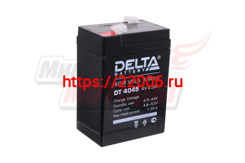 Аккумулятор герметичный 4В 4,5Ач DELTA DT4045 (70*47*101мм) (электрооборудование, кассовые апп-ты) Аккумулятор герметичный 4В 4,5Ач DELTA DT4045 (70*47*101мм) (электрооборудование, кассовые апп-ты)