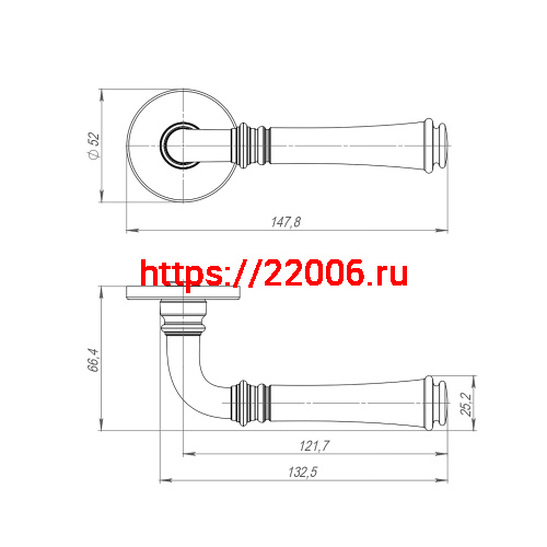 Ручка Punto (Пунто) раздельная R.ARC.R52.SORENTO SSG-39 сатин.золото фото 2 Ручка Punto (Пунто) раздельная R.ARC.R52.SORENTO SSG-39 сатин.золото фото 2