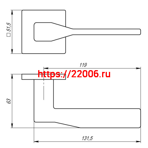 Ручка Armadillo (Армадилло) раздельная GRAND USS/HD CP-8 Хром фото 3