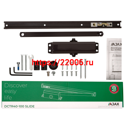 Доводчик Ajax (Аякс) дверной DCTR40-100 slide BR коричневый фото 3 Доводчик Ajax (Аякс) дверной DCTR40-100 slide BR коричневый фото 3