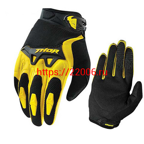 Перчатки THOR T02 (L) черно-желтые Перчатки THOR T02 (L) черно-желтые