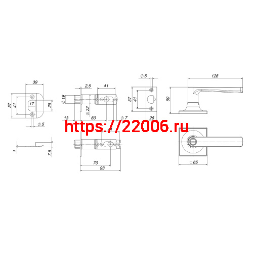 Ручка Punto (Пунто) защелка DK710/BL CP-ET (кл./фик.) хром фото 3