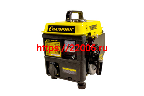 Генератор бенз "CHAMPION" IGG950 инверторный (0,8/0,9кВт, 1,86лс, 2-хтактн. 2,2л 11,7кг 1.37л/ч 12V)