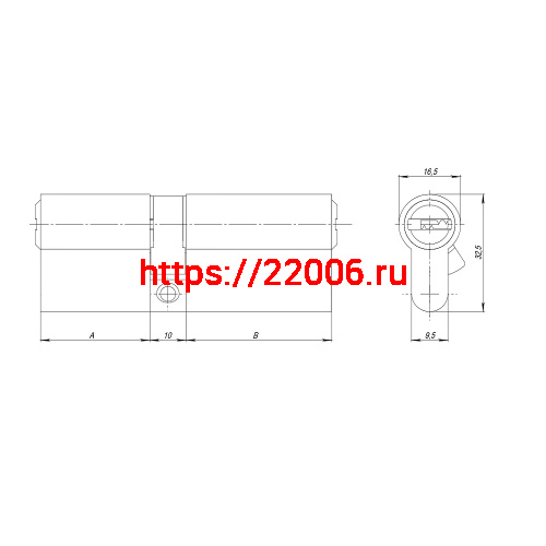 Цилиндровый Ajax (Аякс) механизм (AZ200/90) AZ2000Key90 (30+10+50) CP хром фото 3
