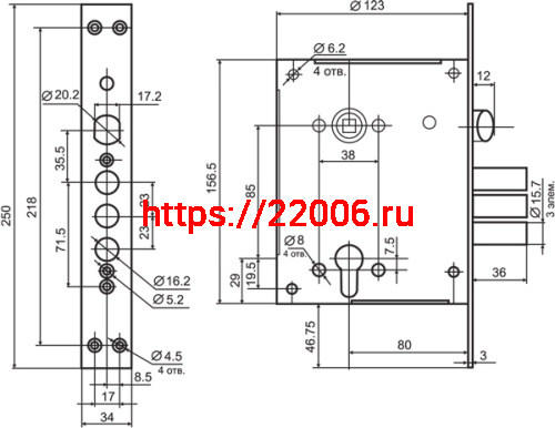Корпус Border (Бордер) врезного замка с защёлкой ЗВ4-3/85М /79045/ фото 2 Корпус Border (Бордер) врезного замка с защёлкой ЗВ4-3/85М /79045/ фото 2