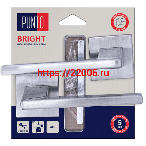 Ручка Punto (Пунто) раздельная LM/A.K.QS52.BRIGHT/HD SSC-16 сатин. хром