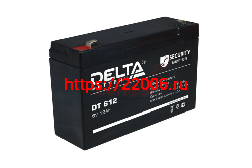 Аккумулятор герметичный 6В12Ач DELTA DT612 AGM (151*50*94мм) (электромашинки)