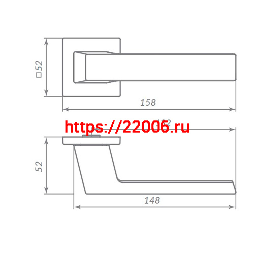 Ручка Punto (Пунто) раздельная K.ARC.Q52.DIPLOMAT BL-24 черный фото 2 Ручка Punto (Пунто) раздельная K.ARC.Q52.DIPLOMAT BL-24 черный фото 2