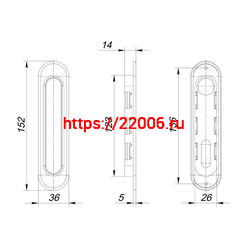 Ручка Punto (Пунто) для раздвижных дверей SH.SL152.010 (Soft LINE SL-010) SN матовый никель фото 4 Ручка Punto (Пунто) для раздвижных дверей SH.SL152.010 (Soft LINE SL-010) SN матовый никель фото 4