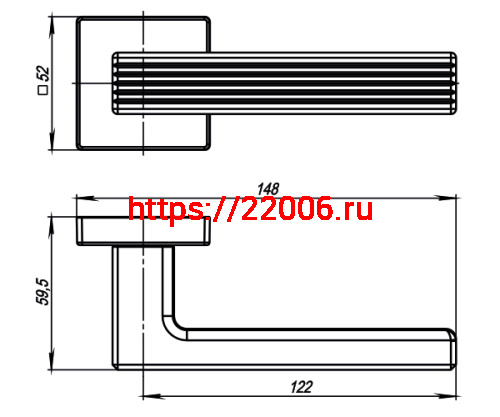 Ручка Armadillo (Армадилло) раздельная K.USQ52.LINE (LINE USQ6) SN-3 матовый никель фото 3 Ручка Armadillo (Армадилло) раздельная K.USQ52.LINE (LINE USQ6) SN-3 матовый никель фото 3