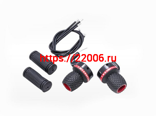 Комплект ручек перекл.скор.(ревошифт)3*7+ручки руля, черно/красные без оплетки Комплект ручек перекл.скор.(ревошифт)3*7+ручки руля, черно/красные без оплетки