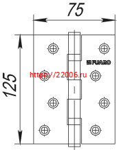 Петля Fuaro (Фуаро) универсальная IN5200U SN (2BB 125x75x2,5) мат. никель фото 2 Петля Fuaro (Фуаро) универсальная IN5200U SN (2BB 125x75x2,5) мат. никель фото 2