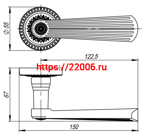 Ручка Armadillo (Армадилло) раздельная Romeo CL3-BB-17 Коричневая бронза фото 4