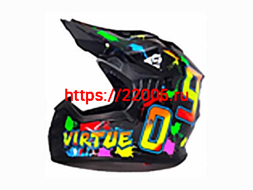Мотошлем VIRTUE MD-911 Детский Кросс черный с рисунком (S) Мотошлем VIRTUE MD-911 Детский Кросс черный с рисунком (S)