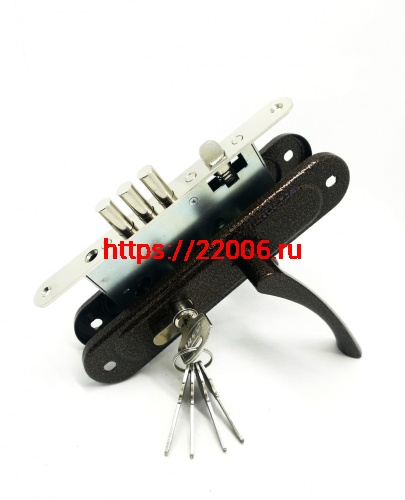 Корпус Zenit (Зенит) врезного замка с защелкой в комплекте с ручкой ЗВ4.009/17 (медь), 4 кл. Корпус Zenit (Зенит) врезного замка с защелкой в комплекте с ручкой ЗВ4.009/17 (медь), 4 кл.