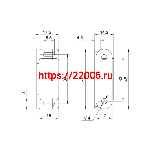 Защелка Ajax (Аякс) магнитная пластиковая ZLM15х45 BL черный фото 2 Защелка Ajax (Аякс) магнитная пластиковая ZLM15х45 BL черный фото 2