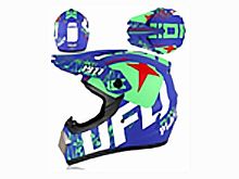 Мотошлем VIRTUE MD-905 Кросс сине-зеленый матовый с рисунком (XL)
