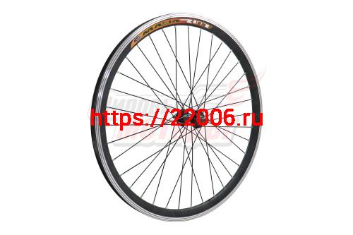 Обод 24" 2-х слойный (алюм.) передний в сборе с втулкой, черный