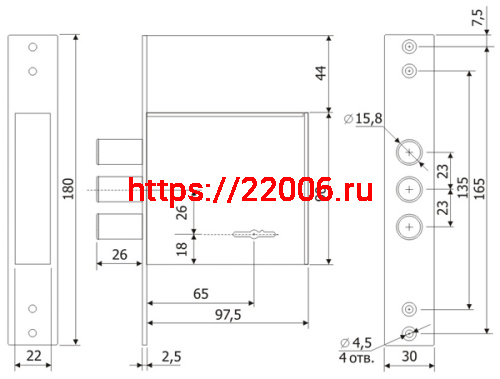 Замок Guardian (Гардиан) врезной сувальдный ЗВ 30.01, 4 кл. (длинный кл. 59 мм) /123:104:10/ фото 2 Замок Guardian (Гардиан) врезной сувальдный ЗВ 30.01, 4 кл. (длинный кл. 59 мм) /123:104:10/ фото 2