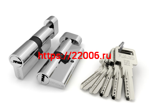 Цилиндровый механизм Fuaro (Фуаро) с вертушкой R602/80 mm (30+10+40) CP хром 5 кл.