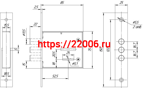 Замок Mettem (Меттэм) врезной сувальдный ЗВ8 852.0.0, 5 кл. фото 2