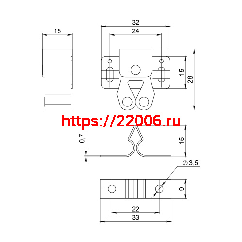 Защелка Ajax (Аякс) роликовая металлическая ZLR32х26 BL черный фото 2 Защелка Ajax (Аякс) роликовая металлическая ZLR32х26 BL черный фото 2