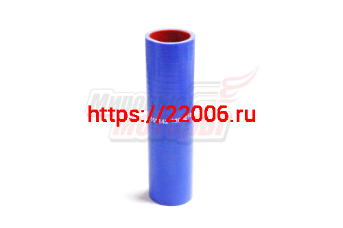 Патрубок радиатора верхний МАЗ силикон.,синий,армир. L180мм,d40мм. (HH062)