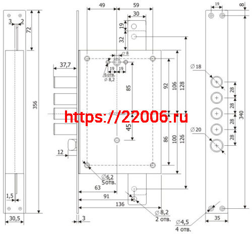 Замок Guardian (Гардиан) врезной сувальдный с защёлкой ЗВ 21.12 (без планки), 5 кл. /123:52/ фото 2 Замок Guardian (Гардиан) врезной сувальдный с защёлкой ЗВ 21.12 (без планки), 5 кл. /123:52/ фото 2