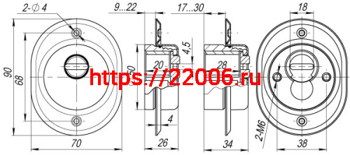 Броненакладка Armadillo (Армадилло) на ЦМ/сквозн. крепл. (от вырывания, 25 мм) ET/ATC-Protector 2-25CP-8 Хром фото 3 Броненакладка Armadillo (Армадилло) на ЦМ/сквозн. крепл. (от вырывания, 25 мм) ET/ATC-Protector 2-25CP-8 Хром фото 3