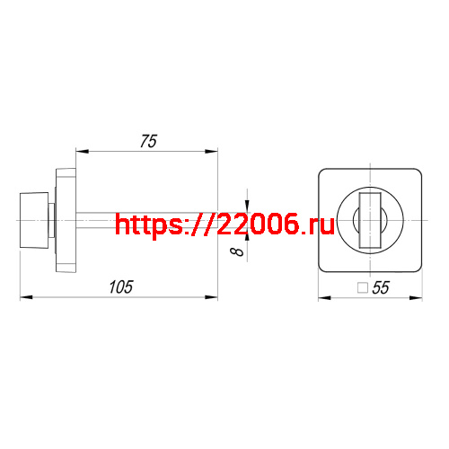 Ручка Armadillo (Армадилло) поворотная BKW8.K.SQ52 (BKW8/SQ) MWSC-33 итальянский тисненый фото 3