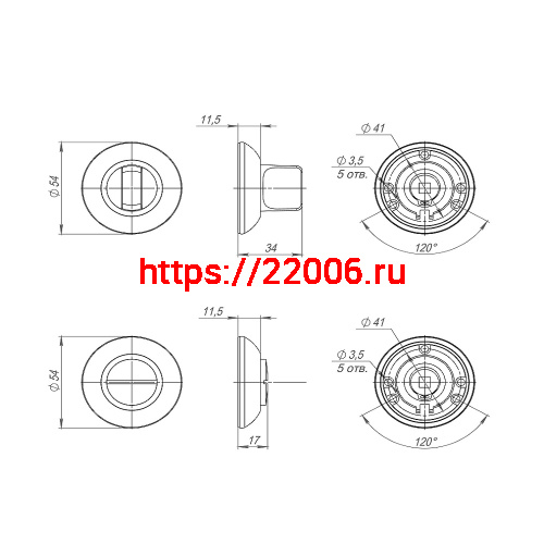 Ручка Ajax (Аякс) поворотная BK6.R.JR54 (BK6 JR) CF-17 кофе фото 3