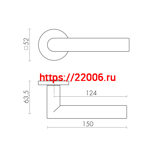 Ручка Fuaro (Фуаро) раздельная R.SLR52.BARREL BL-24 черный фото 2