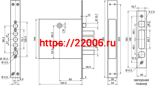 Замок Border (Бордер) врезной сувальдный с защёлкой ЗВ9-8 МК4Т/15 с тягами, 5 кл. /77741/ фото 2 Замок Border (Бордер) врезной сувальдный с защёлкой ЗВ9-8 МК4Т/15 с тягами, 5 кл. /77741/ фото 2