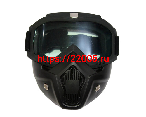 Очки мотокросс/спорт NORTH WOLF YM-655 с маской типа "Дарт Вейдер" прозрачные