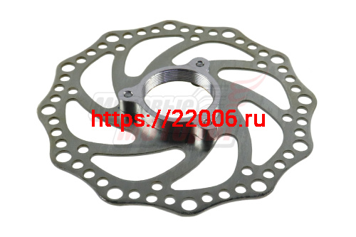 Диск тормозной вело 140 мм с адаптером на резьбе 3 болта