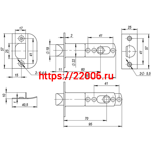 Ручка Ajax (Аякс) защелка DK610 AB-ET (6010 AB-E) (кл./фик.) бронза фото 3 Ручка Ajax (Аякс) защелка DK610 AB-ET (6010 AB-E) (кл./фик.) бронза фото 3
